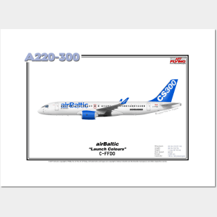 Airbus A220-300 - airBaltic "Launch Colours" (Art Print) Posters and Art